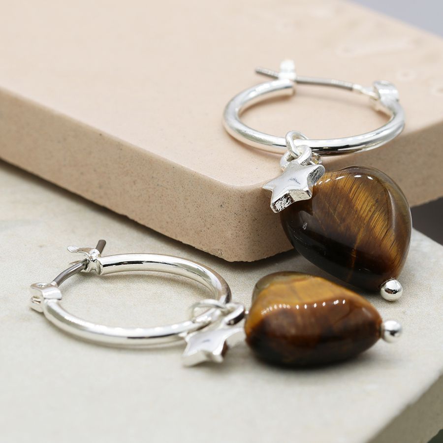 Sterling silver tiger eye on sale earrings