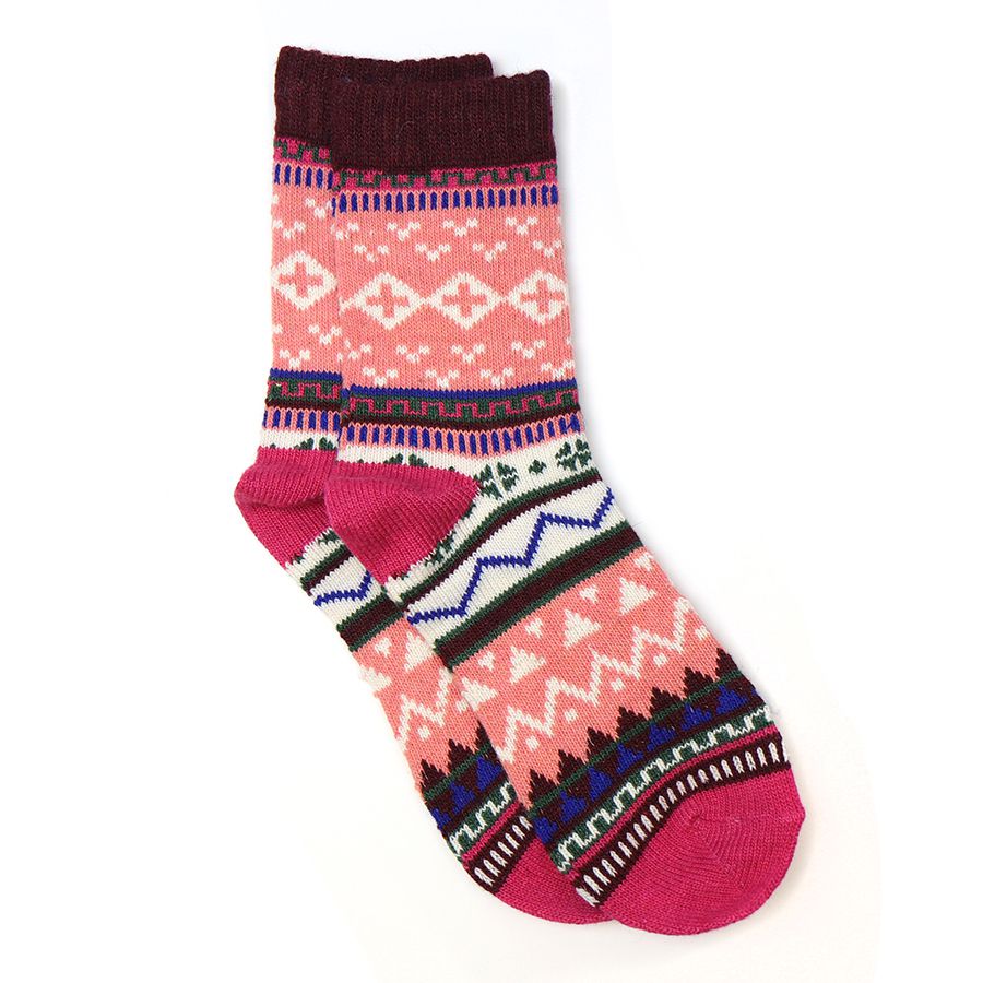 POM Peace Of Mind Coral Mix Nordic Knit Socks