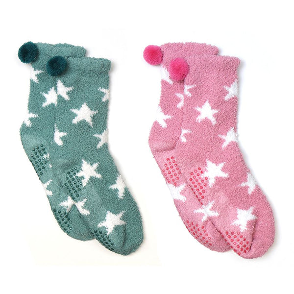 POM Peace Of Mind Cosy Socks Set - Pink & Green