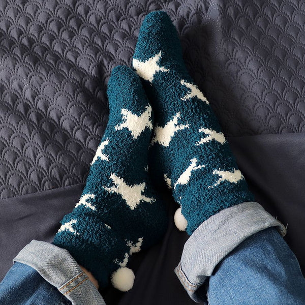 POM Peace Of Mind Cosy Socks Set - Teal & Grey