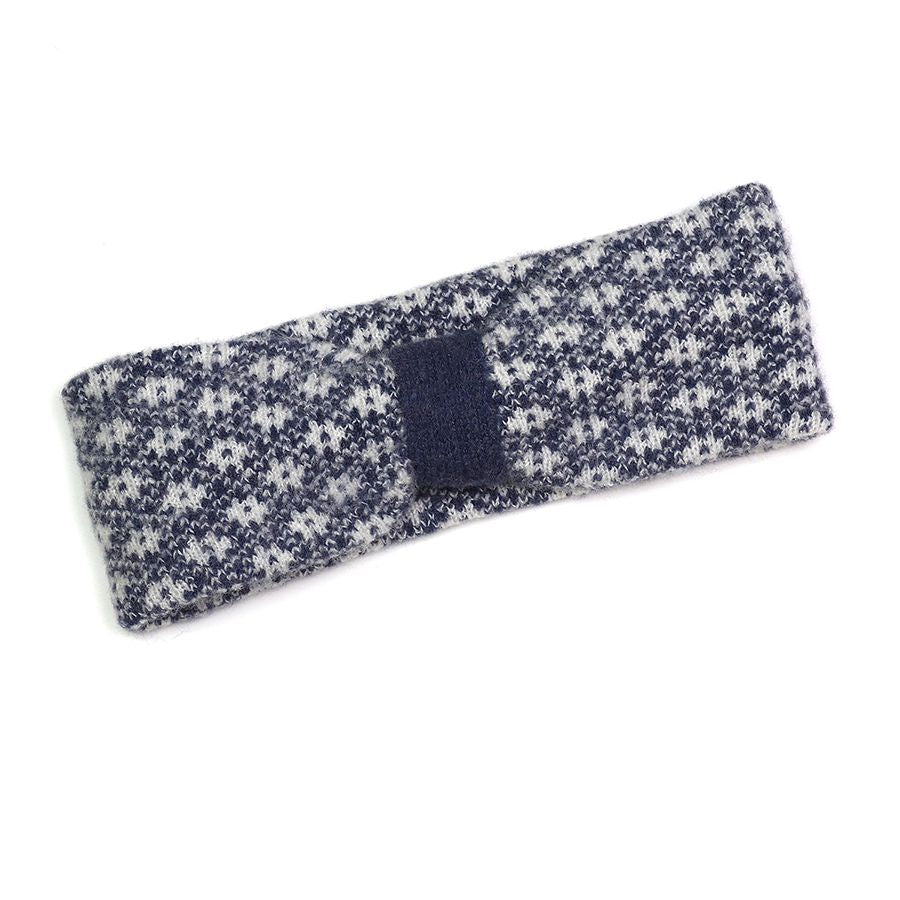 Peace Of Mind Navy Scandi Flower Cosy Knit Headband