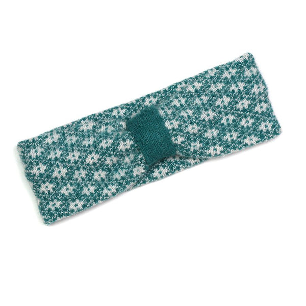 Peace Of Mind Teal Scandi Flower Cosy Knit Headband