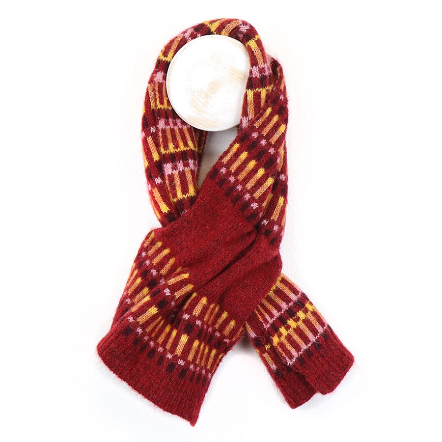 POM Peace Of Mind Red Multi Pull Through Scarf