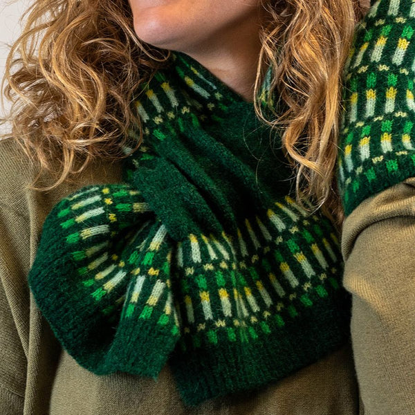 POM Peace Of Mind Green Multi Pull Through Scarf