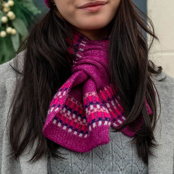 POM Peace Of Mind Fuchsia Multi Pull Through Scarf