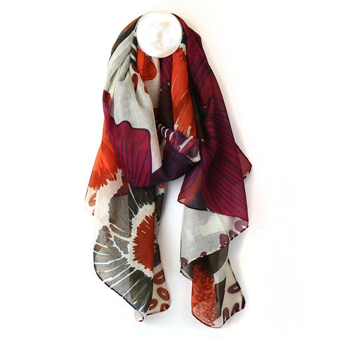 Peace of Mind Recycled Red Mix poppy Print Scarf