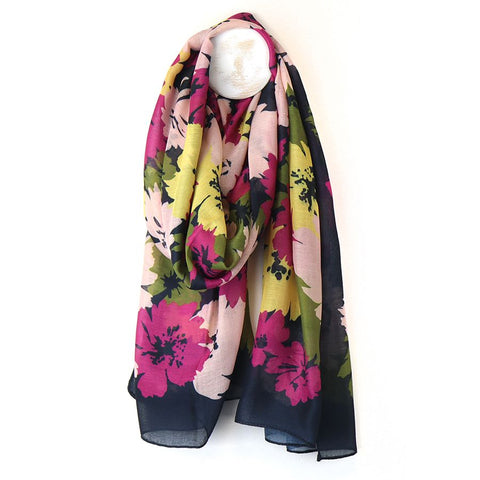 Peace of Mind Recycled Navy Floral Scarf