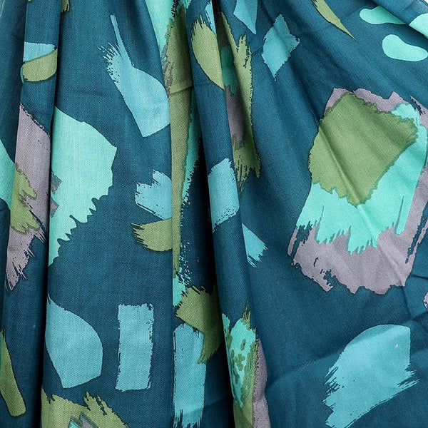 Peace of Mind Teal Brush Stroke Bamboo VIscose Scarf