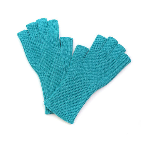 POM Peace Of Mind Long Wrist Fingerless Gloves - Aqua Blue