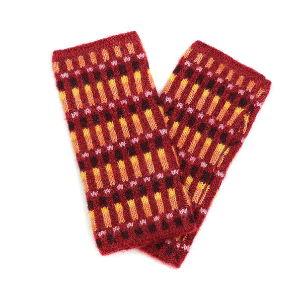 POM Peace Of Mind Red Knitted Wrist Warmers