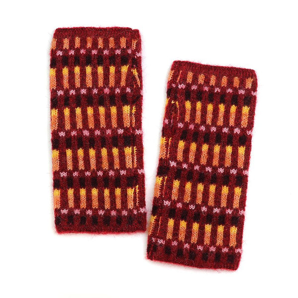 POM Peace Of Mind Red Knitted Wrist Warmers