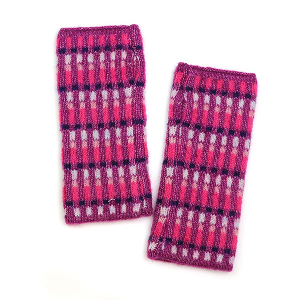 POM Peace Of Mind Fuchsia Pink Knitted Wrist Warmers