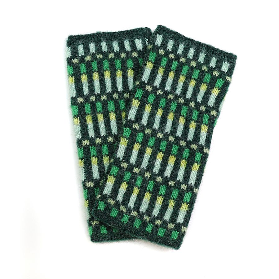 POM Peace Of Mind Green Knitted Wrist Warmers