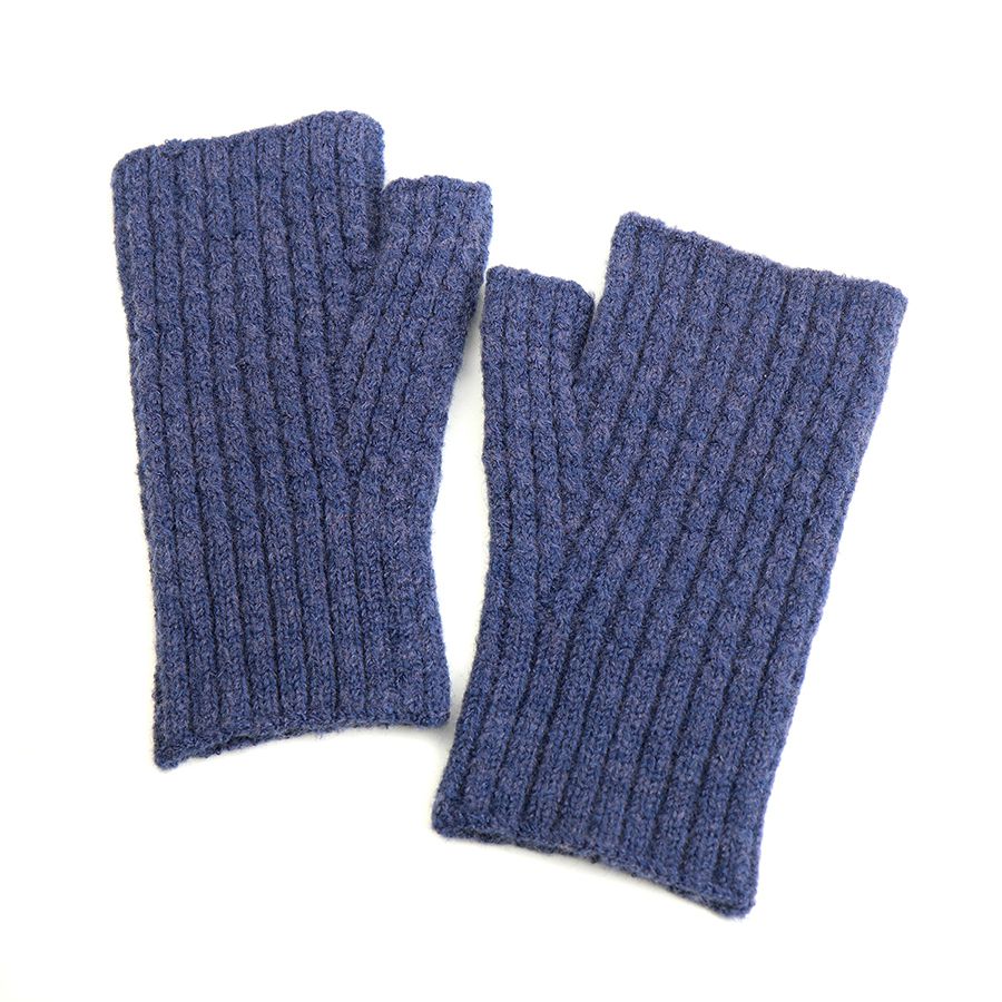 POM Peace Of Mind Cable Knit Wristwarmers - Blue