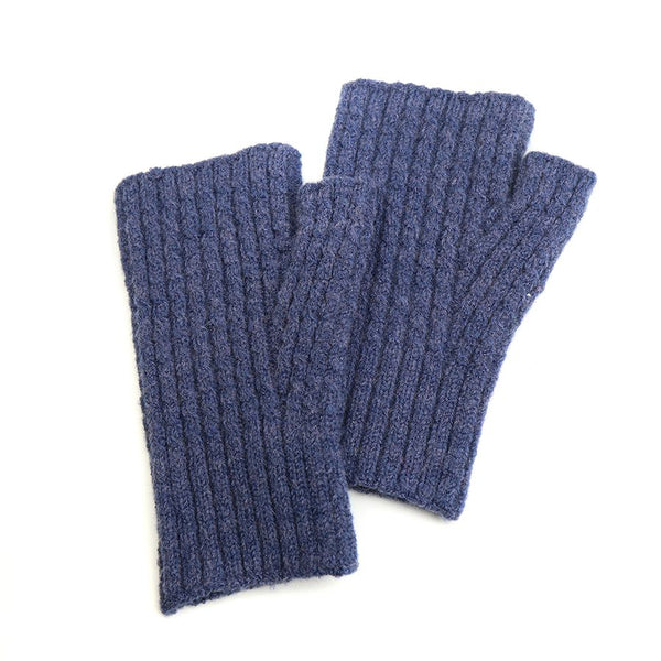 POM Peace Of Mind Cable Knit Wristwarmers - Blue