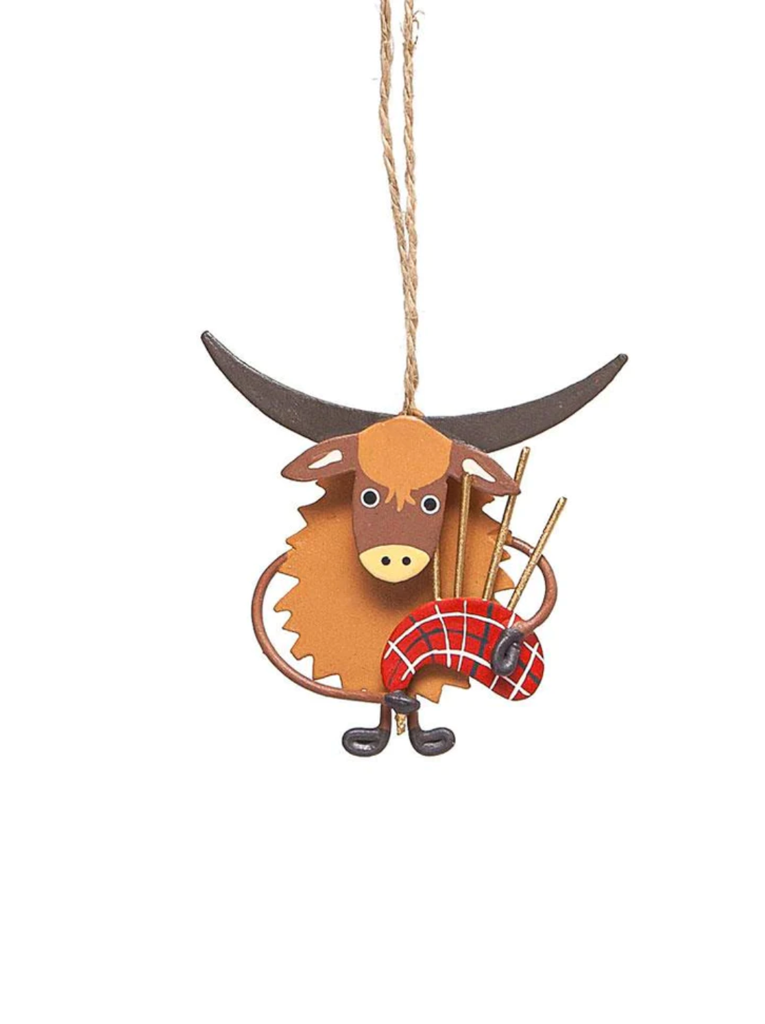 Shoeless Joe Bagpiping Coo Metal Hanging Decoration