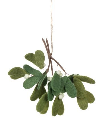 Shoeless Joe Bunch of Felt Mistletoe Christmas Decoration