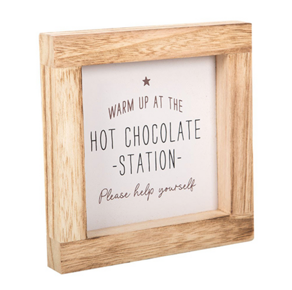 Hot Chocolate Station Wooden Sign