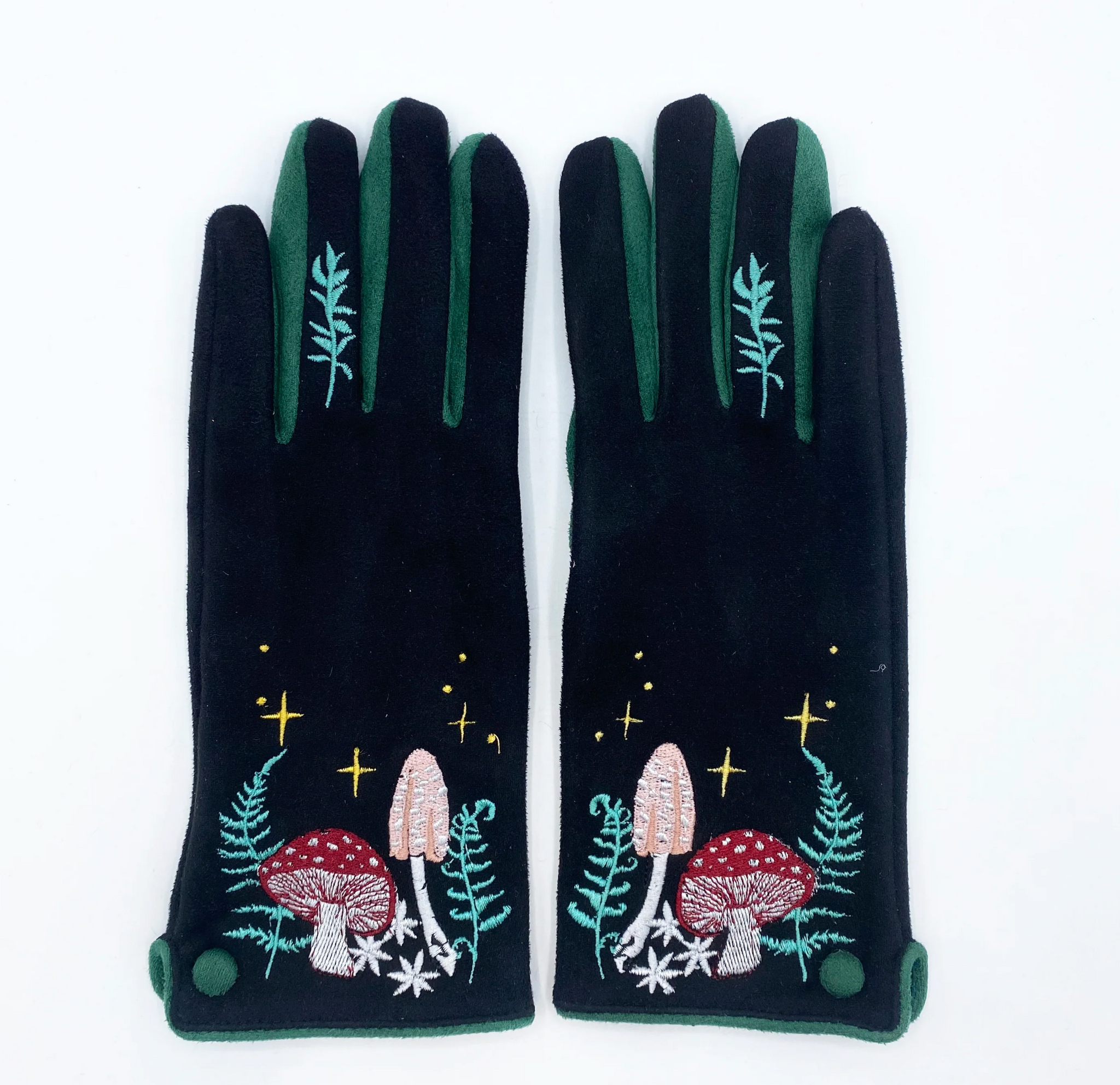 House of Disaster Forage Black Embroidered Gloves