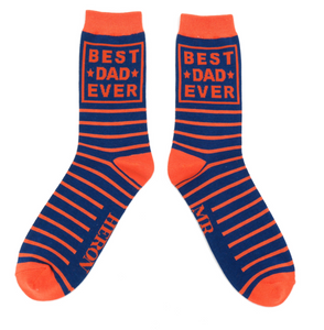 Mr Heron Bamboo Mens Socks - Best Dad Ever Navy