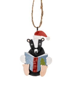 Shoeless Joe Badger Reading Christmas Decoration