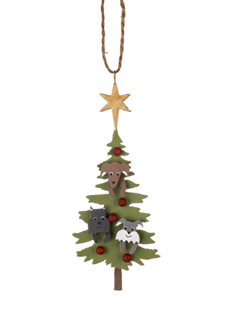 Shoeless Joe Dogs in Tree Christmas Decoration