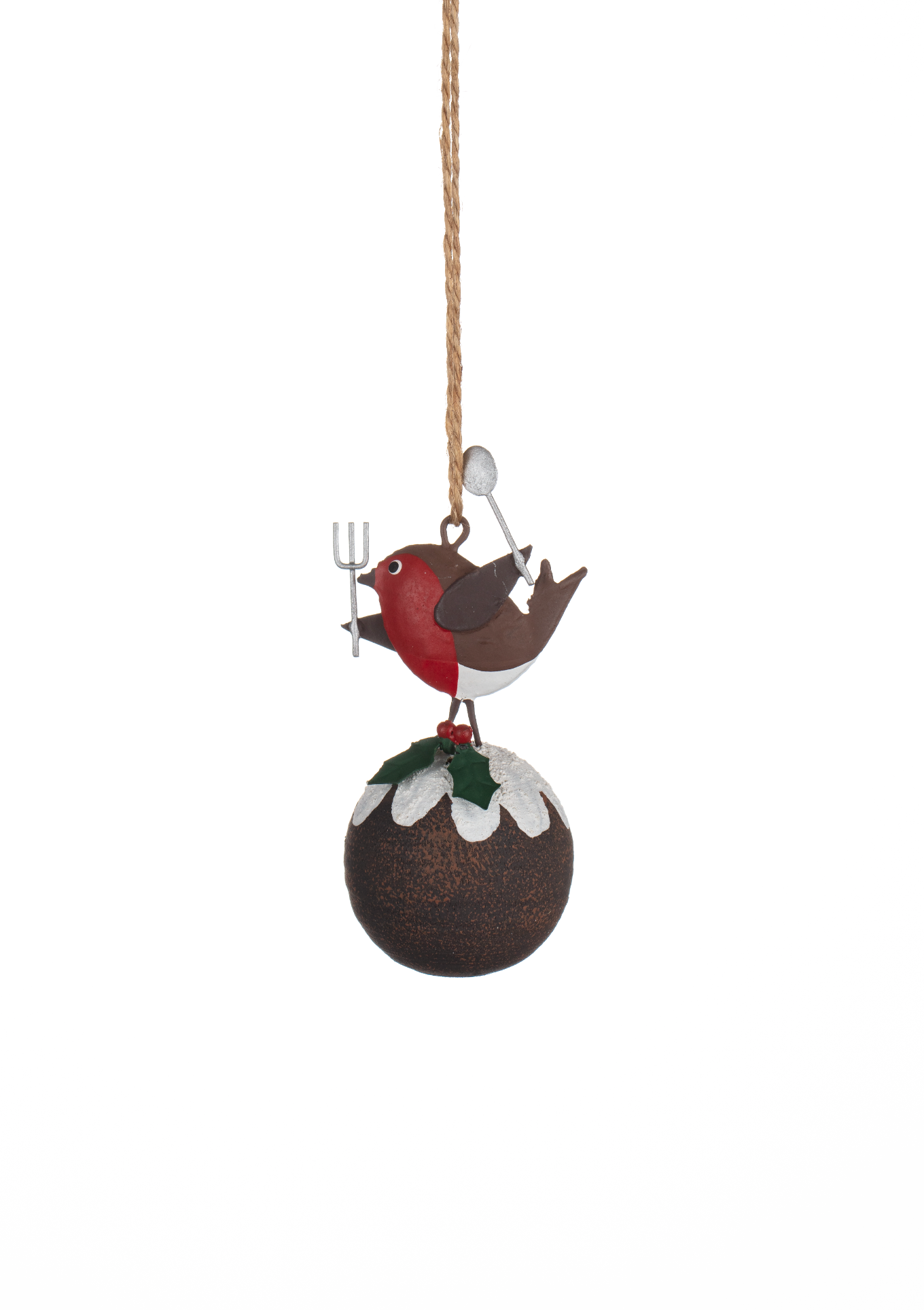 Shoeless Joe Robin on Christmas Pudding Hanger