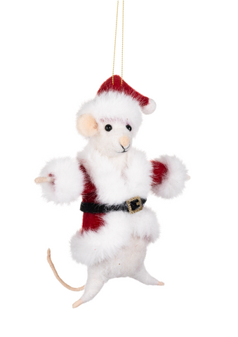 Shoeless Joe White Christmas Felt Mouse