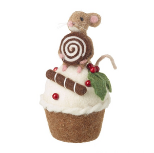 Felt Mouse on Cupcake Decoration