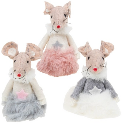 Sugar Plum Mouse Sitting Christmas Decoration