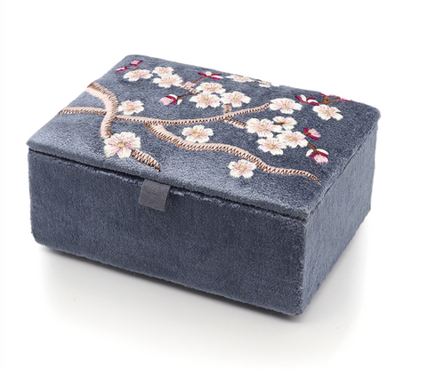 POM Blue Velvet Sakura Small Jewellery Box