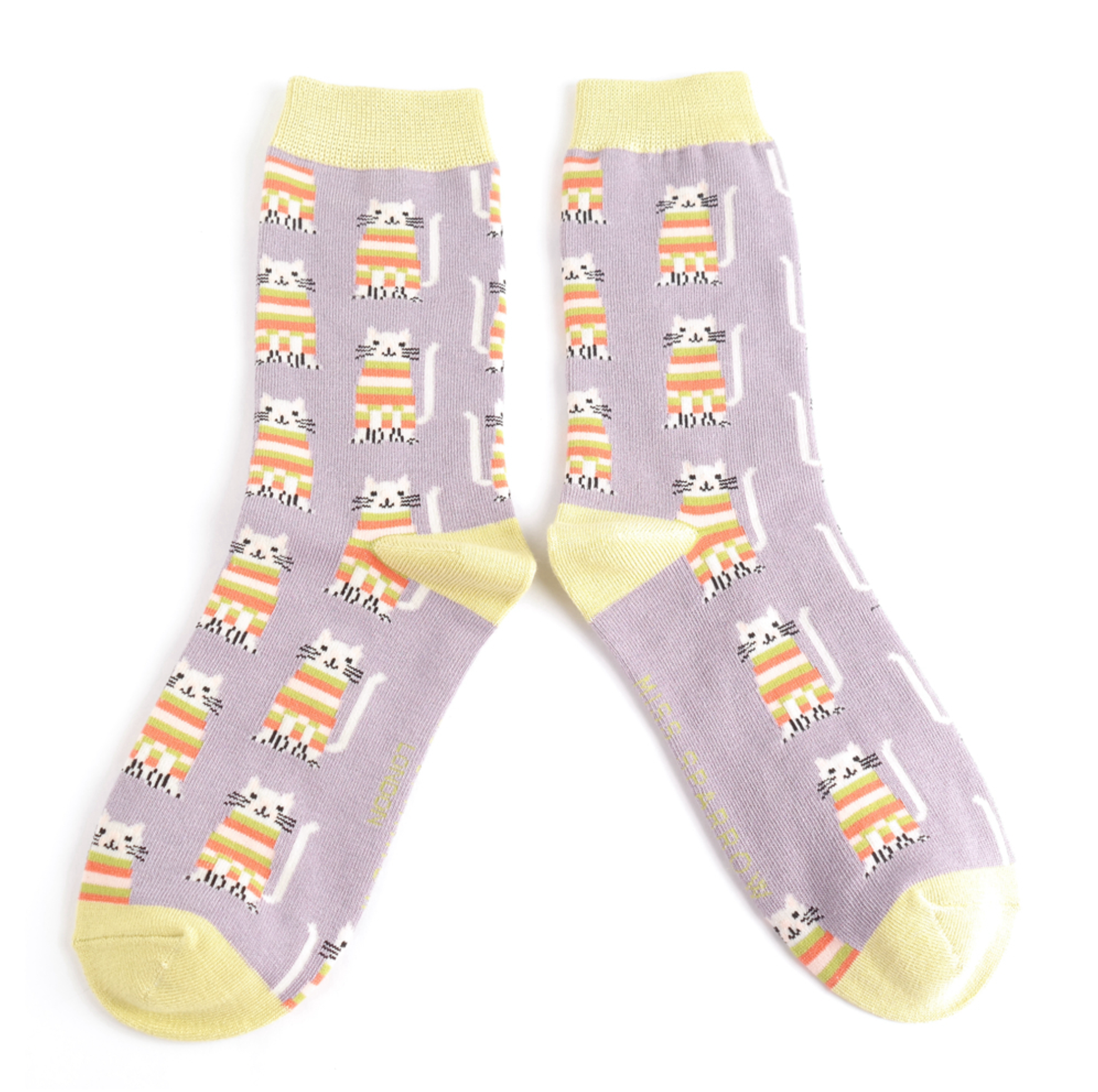 Miss Sparrow Socks Cosy Kitties Lavender