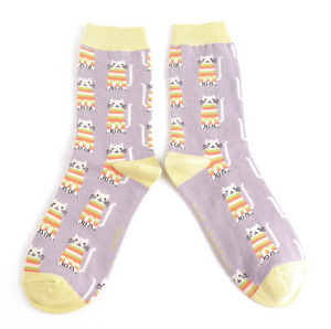 Miss Sparrow Socks Cosy Kitties Lavender