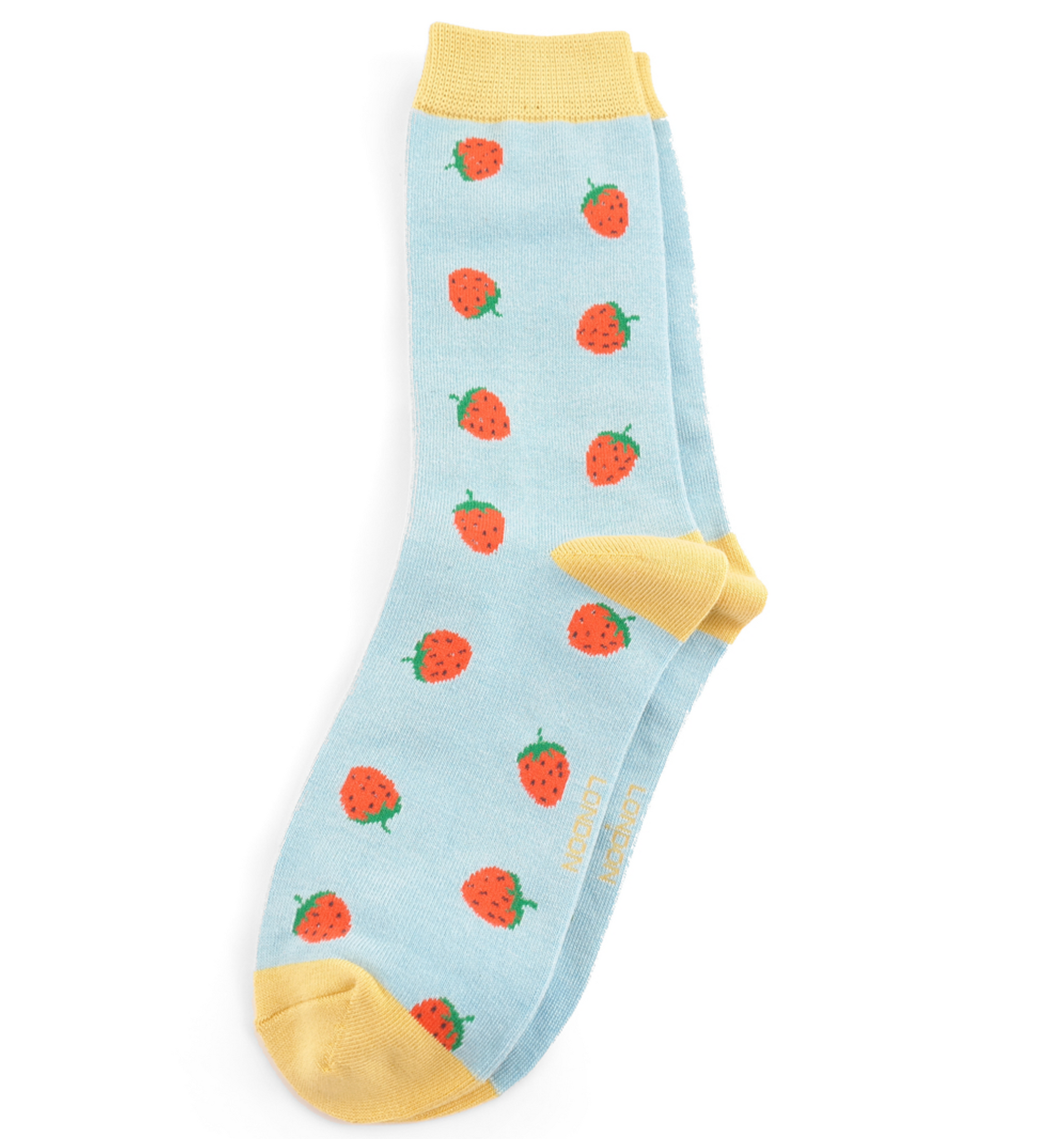 Miss Sparrow Socks Strawberries Sky Blue