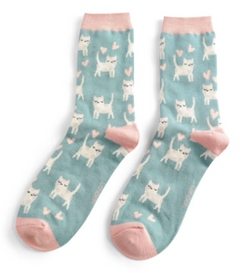 Miss Sparrow Socks Sleepy Cats Duck Egg