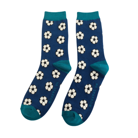 Mr Heron Socks Footballs Navy