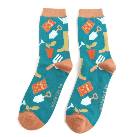 Mr Heron Socks Gardening Gear Teal