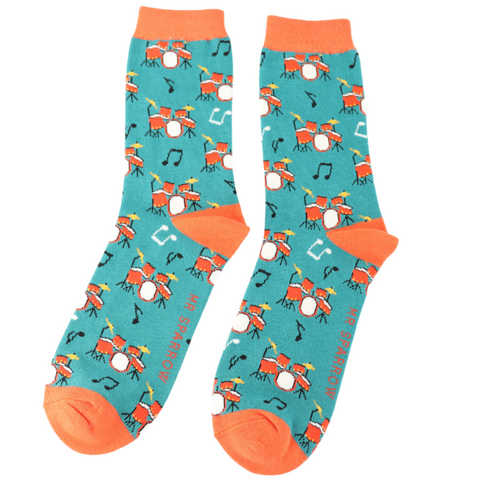 Mr Heron Socks Drum Teal