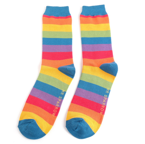 Mr Heron Socks Thick Stripes Rainbow