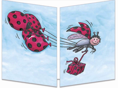 Sophie Turrel Folding Greetings Card - Ladybird CT71