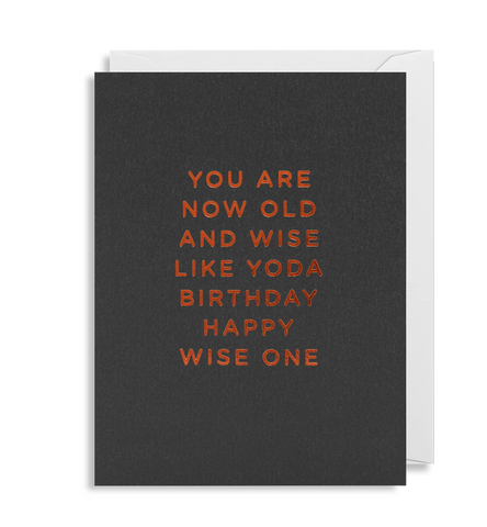 Greetings Card - Lagom Mini Card- You Are Now Old and Wise...Like Yoda...